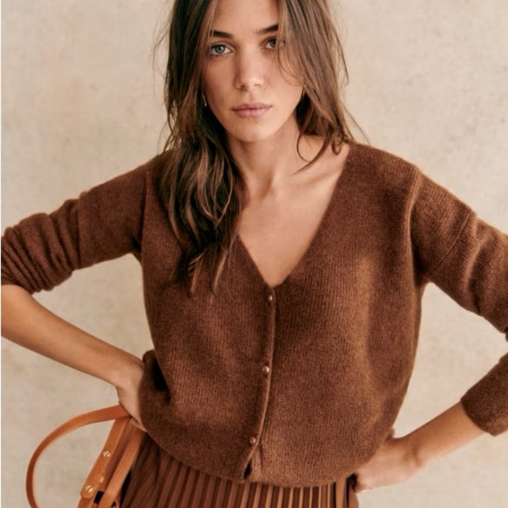 Sezane Barry Cardigan in Brown